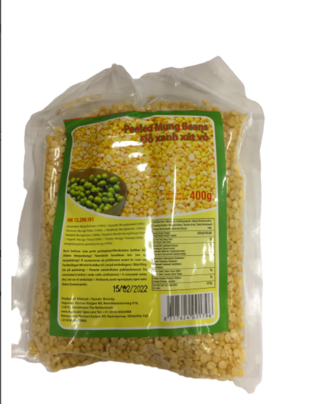 VN geschälte gespaltene Mungbohnen 400 g