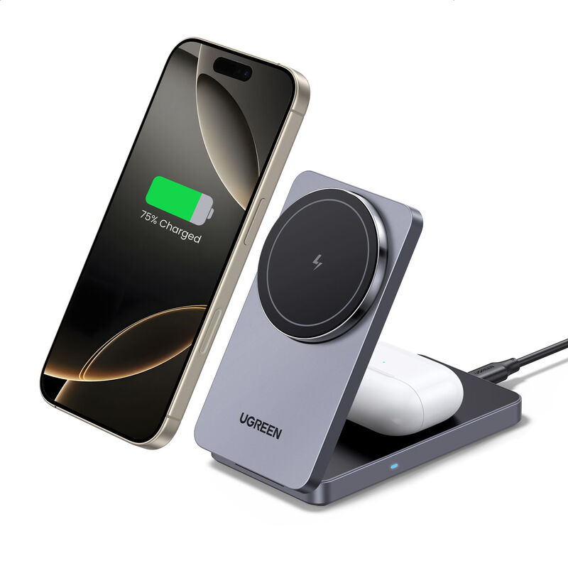 UGREEN 2-in-1 MagSafe Ladegerät schwarz