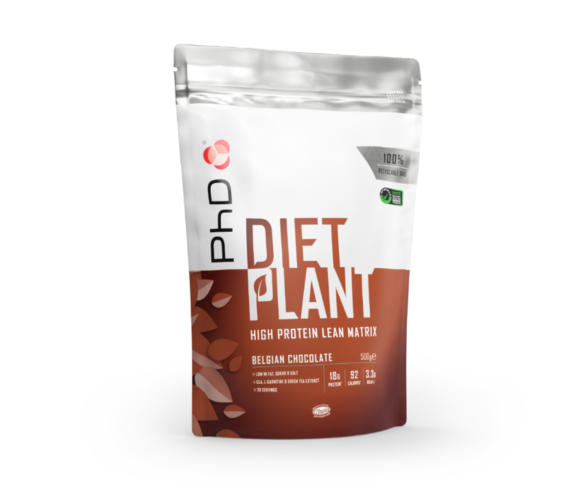 Phd Nutrition Phd Diet Plant Protein Nutrition Powder Belgian Chocolate Flavour - 500G