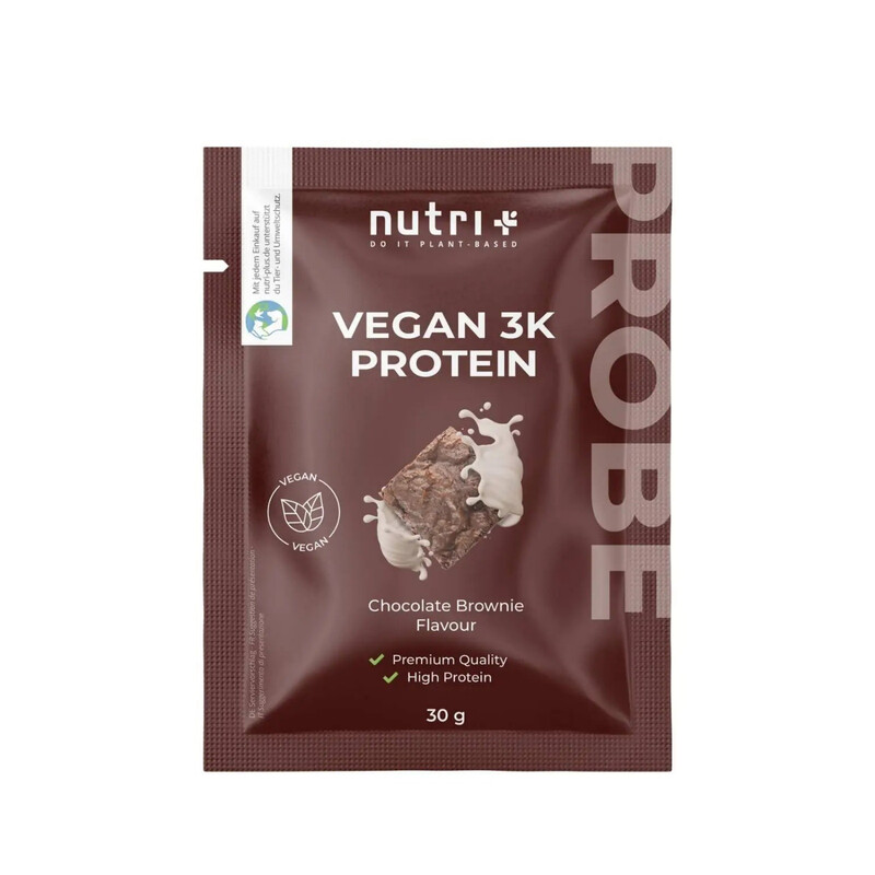 Nutri+ 3K Protein Probe Pulver Vegan 30 g Schokoladen-Brownie
