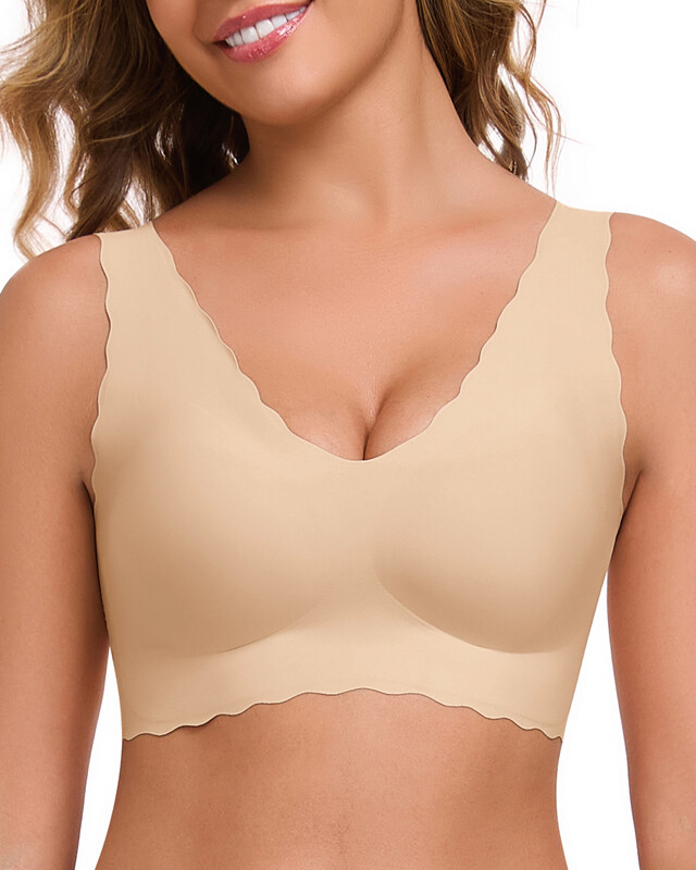 Wave Trimmed Bralette Smart Size - Valentine's Day Gift for Women, Ruffled Edge Under