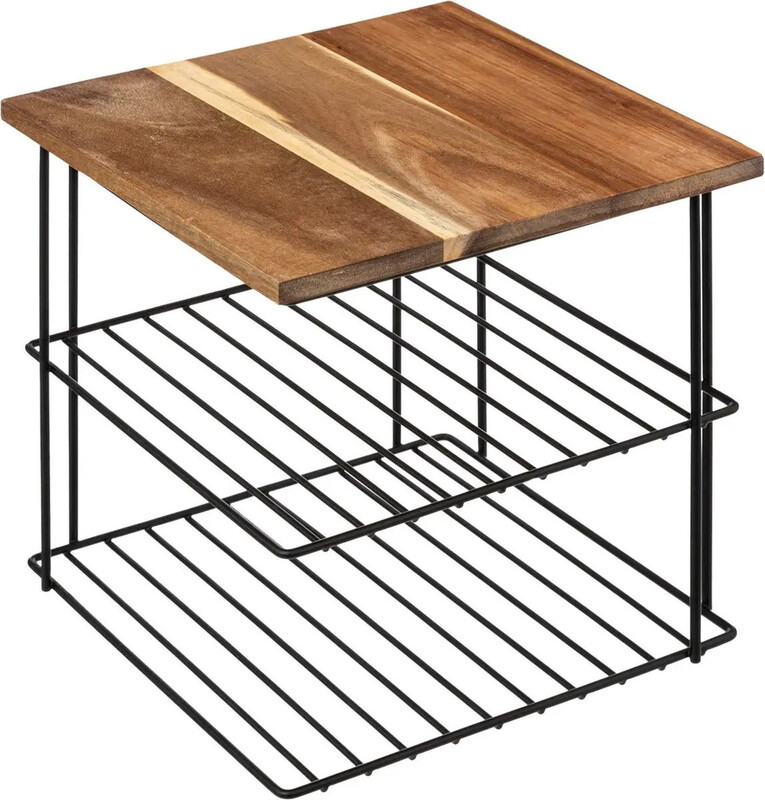5five Acacia Hoekplank - Zwart, 24 x 24 x 24 cm