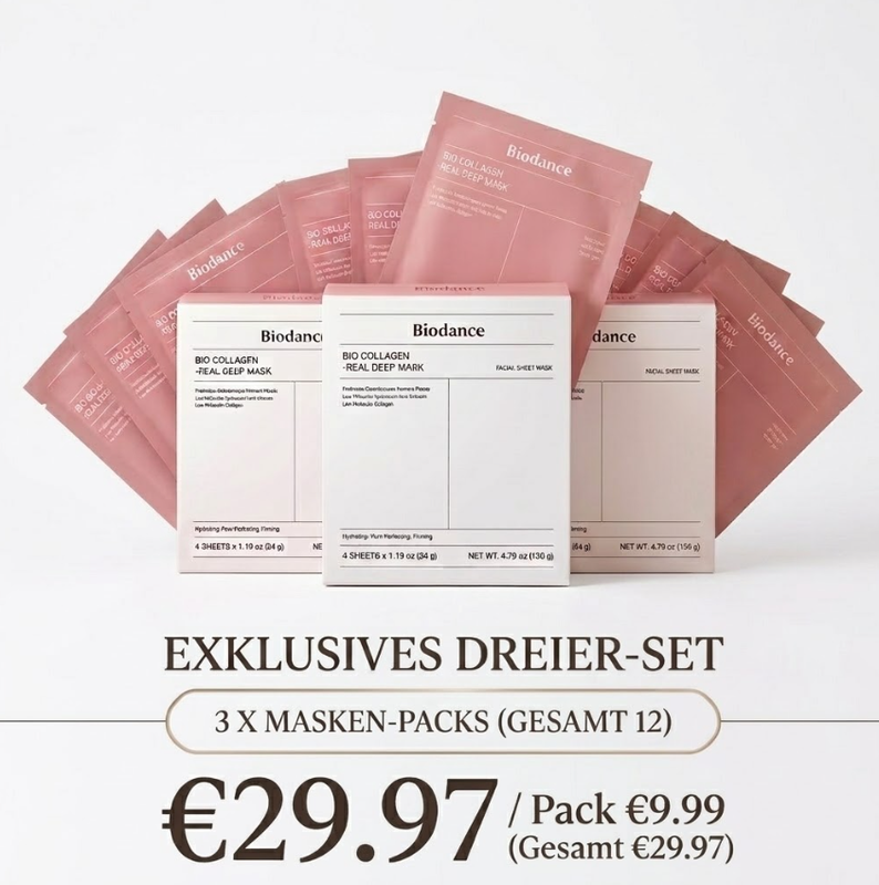 Biodance Bio-Collagen Real Deep Maske 4 × 34 g - 3er-Pack 12 Stück