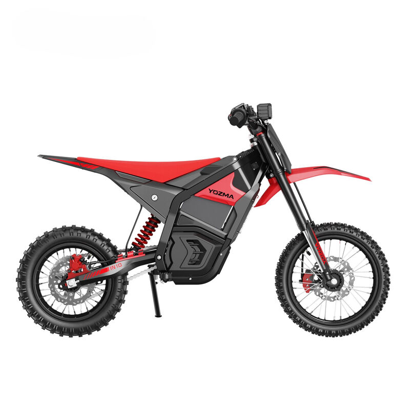 YOZMA IN 10 Elektrisches Mini-Dirtbike für Jugendliche & Erwachsene - 2600 W bürstenloser Motor, 48 V 23,4 Ah Akku, 3 Geschwindigkeitsstufen, hydraulische Federung, pannensichere Reifen, Rot
