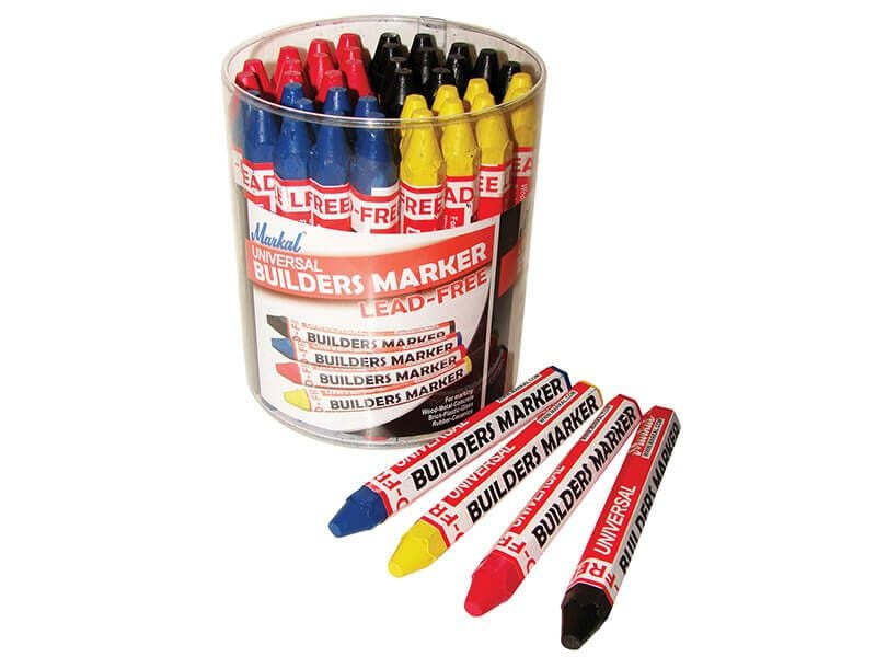 Builders Marker 48 Pack (Blue, Black, Red & Yellow)