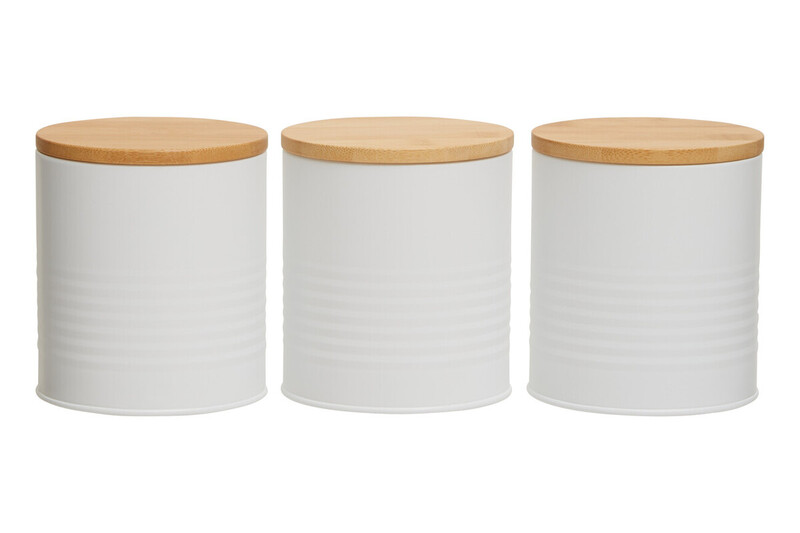 Maison By Premier White Set Of Three Alton Cannisters