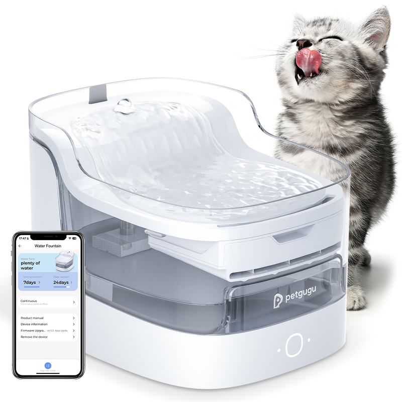 PETGUGU 2L Cat Fountain with Wireless Pump,