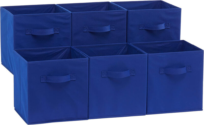 Cube Organizer Storage Bins Handles, Collapsible Fabric, Pack of 6, 10.5"x10.5"x11",