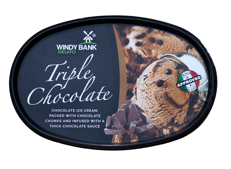 Windy Bank Triple Chocolate Gelato Ice Cream 900ml
