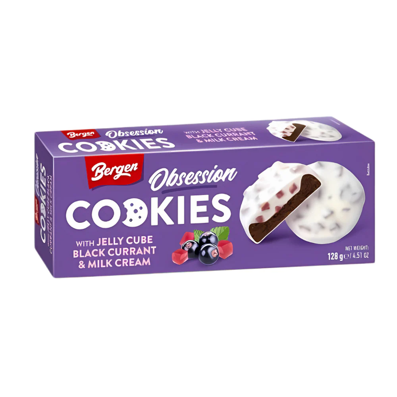 BERGEN Biscuits à la gelée de cassis et glaçage au lait - 128 g