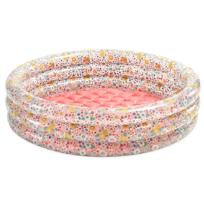 INTEX Baby Pool Sweet Blossom 86x25 cm mit gepolstertem Boden 3-Ring-Blumenmuster