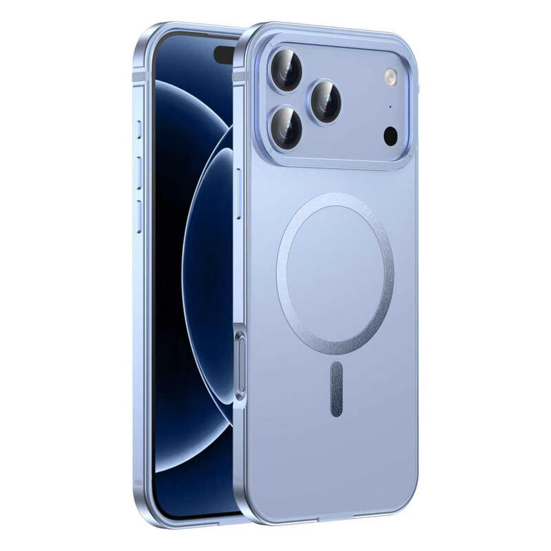 IM-CHEN iPhone 18 Pro Hülle, Kompatibel mit 17 Pro, Legierungsrahmen, Originalfarbe, MagSafe Magnetische Version, Blau, 1 Stück