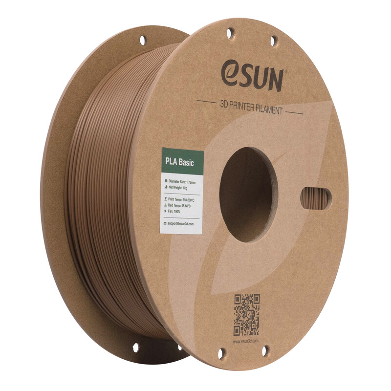 eSUN PLA-Basic 3D-printfilament 1,75 mm - Bruin 1 kg, Hoge snelheid & hoge kosteneffectiviteit geüpgraded PLA 3D-filament voor de meeste printers snelle levering