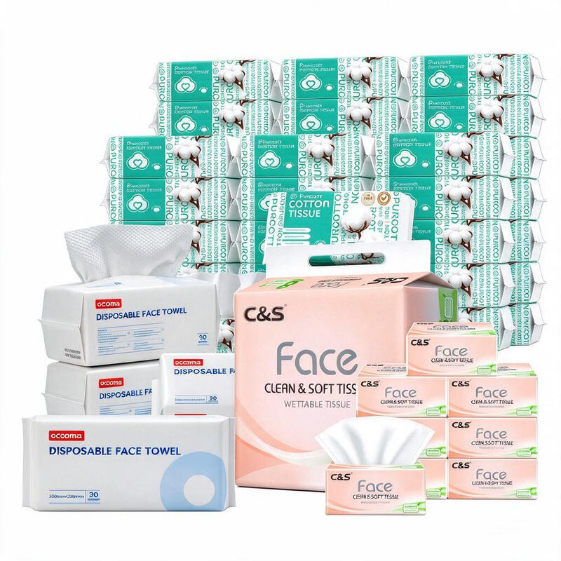 Weiches Pflege-Set für zu Hause - Purcotton 100% Baumwoll-Gesichtstücher, 4000 Blatt (40×100) *1 + C&S weiche rosa Gesichtstücher, 3-lagig, …