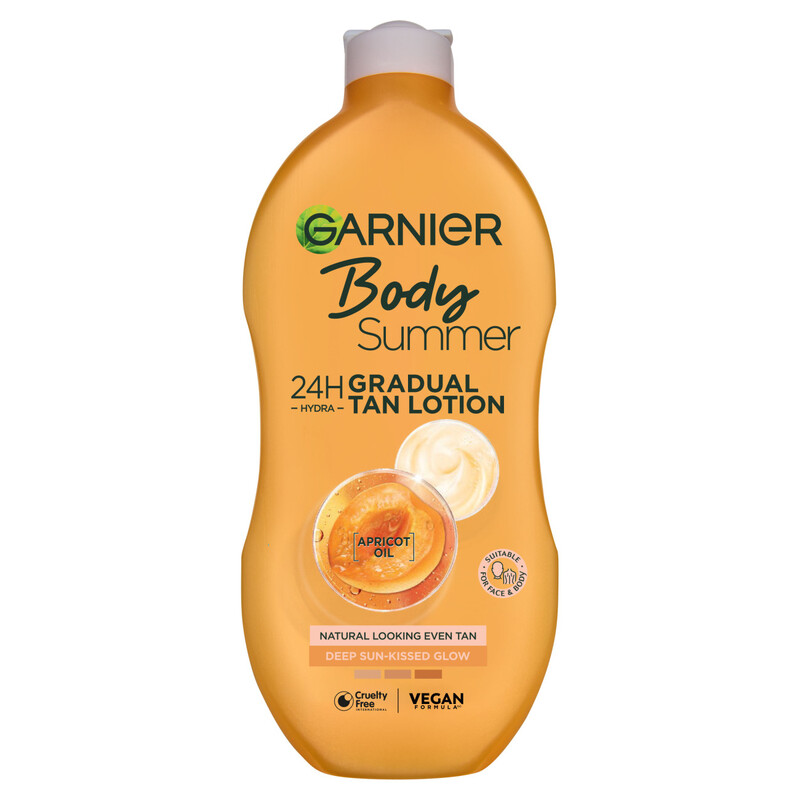 Garnier Summer Body Gradual Tan Moisturiser Deep, Face and Body, 400ml | For A Radiant Sun Kissed Glow, 24 Hour Hydration, Natural Even Tan, Fast Absorption, Vegan Formula - Image 5