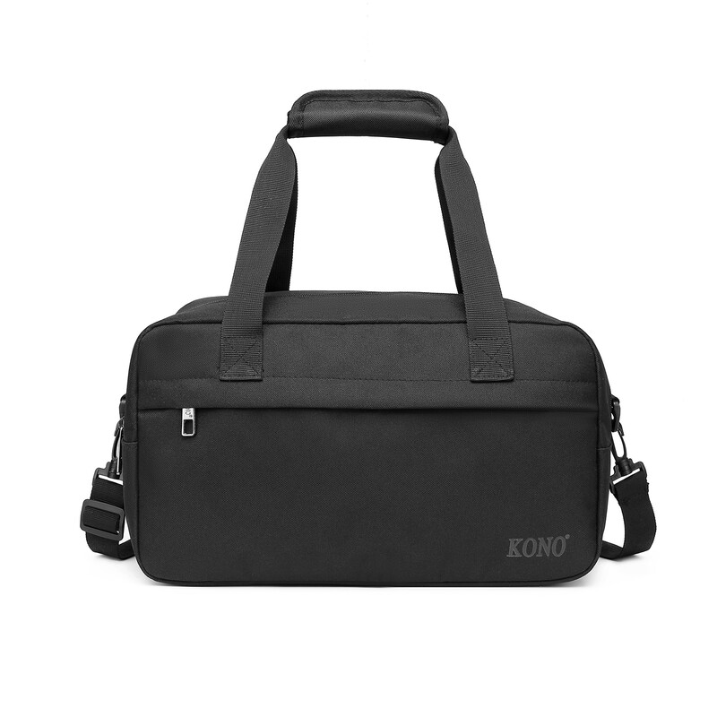 KONO 35x20x20 cm Kabinentasche für Ryanair, Leichte Flugtasche für unter den Sitz mit Schultergurt, 14 L Reisetasche für Billigfluggesellschaften (Schwarz)