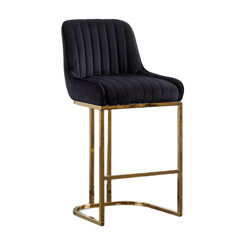 Bar Stools Set of 2 Velvet Counter Chairs with Backrest Breakfast Bar Stools for Kitc