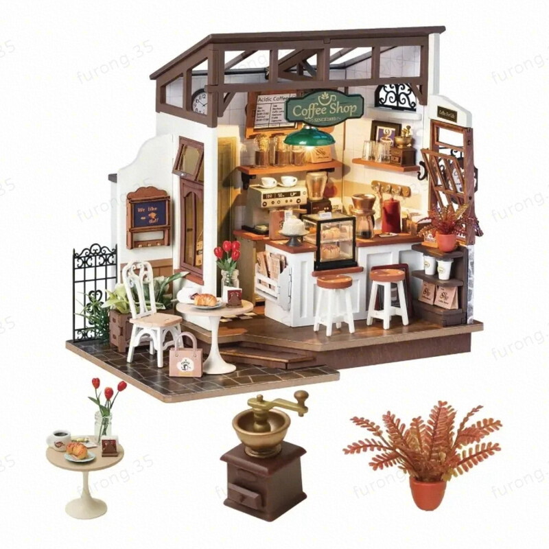 Rolife No.17 Cafe Shop DIY Dollhouse Kit 25 x 15 x 19.5 cm 1PC