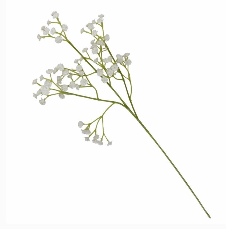 Candlelight White Artificial Gypsophila Flower Stem 62Cm