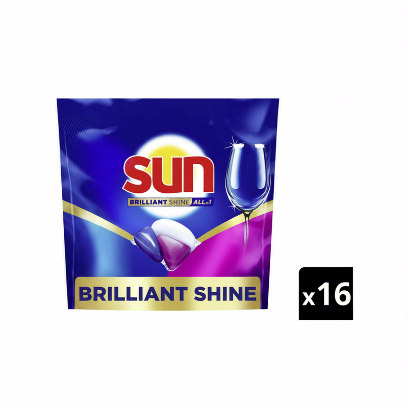 Sun brilliant shine alles-in-1 vaatwascapsules 16 stuks 240 g