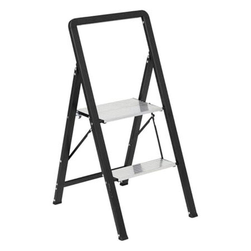 2-stufiger Aluminium-Klapphocker Grau