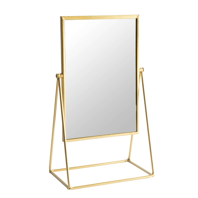 Harbour Housewares Metallic Frame Table Vanity Mirror Adjustable - 22 x 39cm - Gold