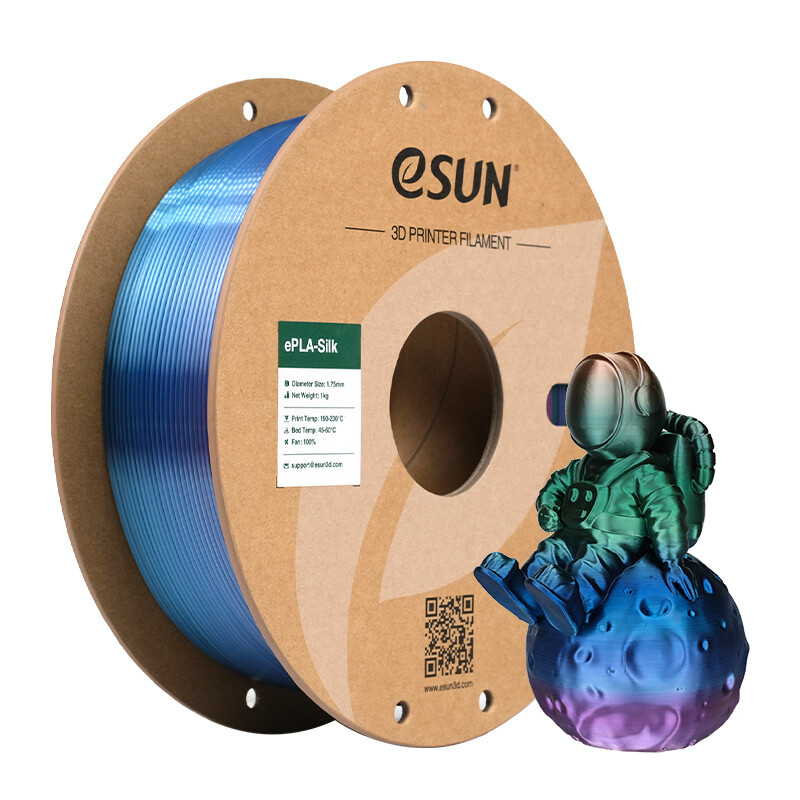 eSUN Regenbogen Seide PLA 3D Filament 1,75 mm - Universum 1 kg, Seidentextur, Regenbogenfarbe, Hochgeschwindigkeitsdruck 3D Material für die meisten Drucker
