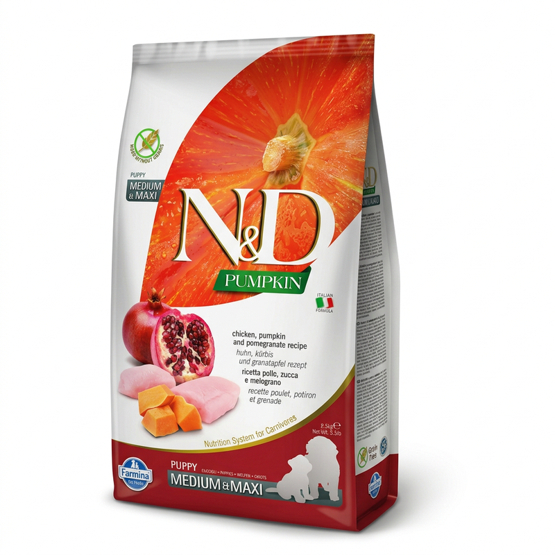 Farmina N&D Kürbis Huhn & Kürbis Granatapfel Welpen Mittel/Groß Packung 2,5 kg