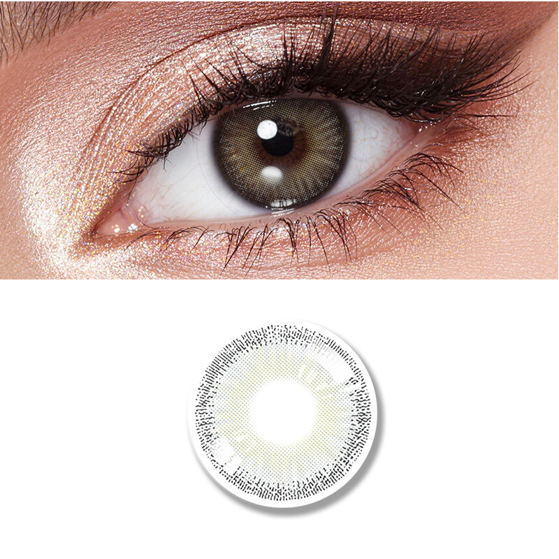JARWAWA [2-delige set] maandelijkse contactlenzen Sugar Gray Green serie, DIA 14,0 mm, kleine diameter grijs-groene licht hybride contactlenzen, watergehalte 40%, natuurlijke mode make-up geschikt voor dagelijkse, werk- en date make-up, comfortabele, natu