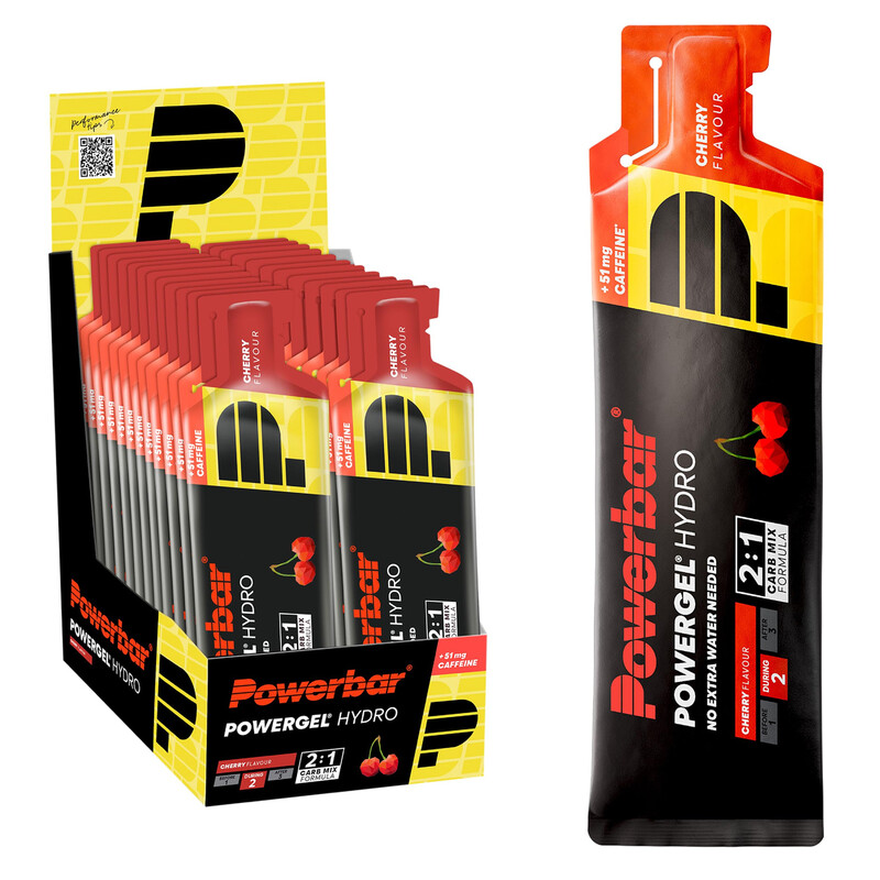 POWERBAR PowerGel Hydro Cherry (mit Koffein) 24x Gels