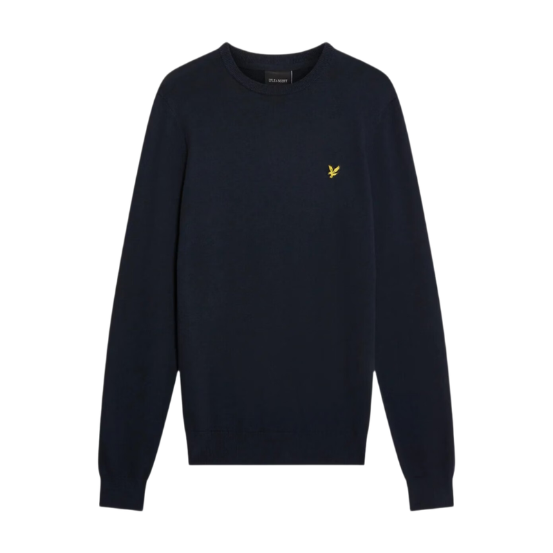 Lyle & Scott Men's Dark Cotton Crew Neck Jumper - Navy
