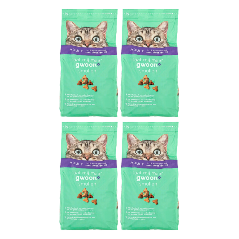 g'woon Bouchées croquantes de viande et poisson pour adultes 2 kg * 4