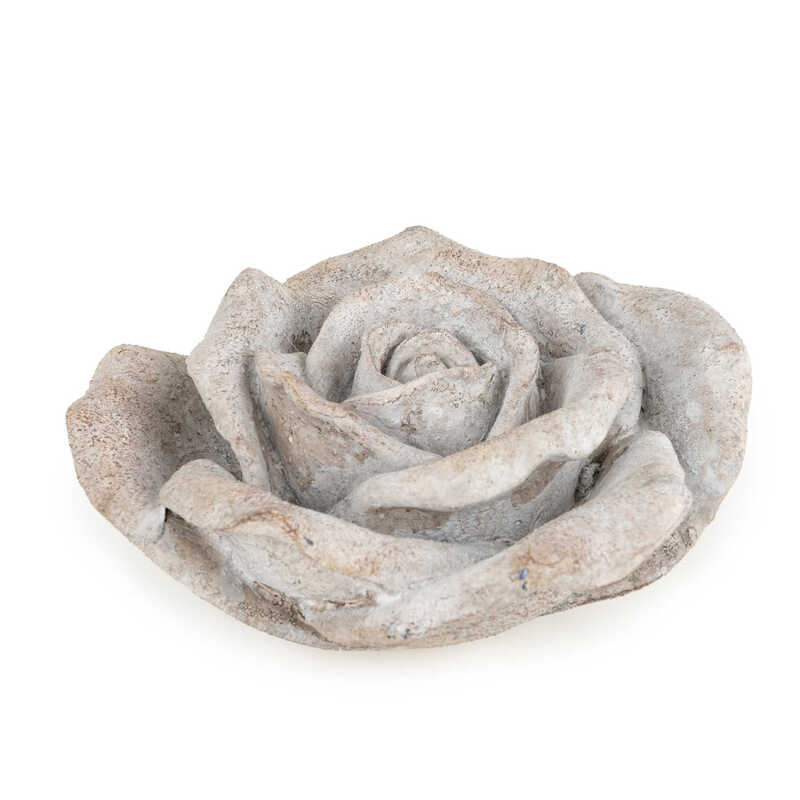 Ornament Rose Washed Grey D:17.5cm