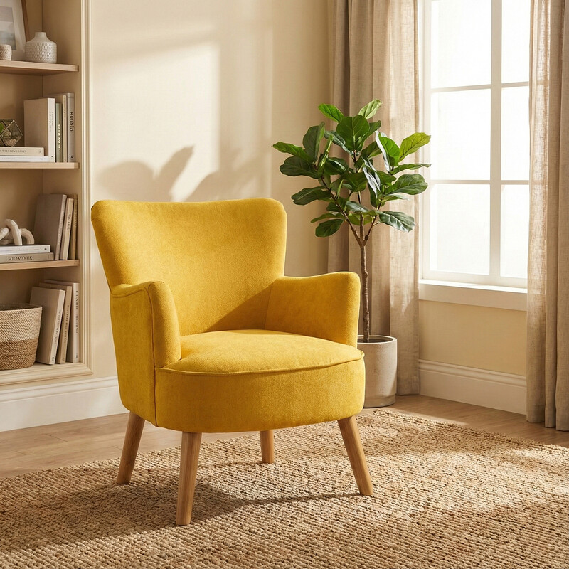 Armchair Keira Ochre Yellow