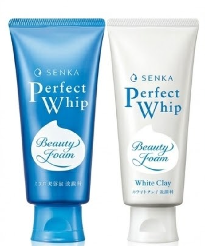 Senka Japanisches Gesichtsreinigungs-Duo – Perfect Whip 120 g + Expert White Clay Porenreinigungsschaum 120 g