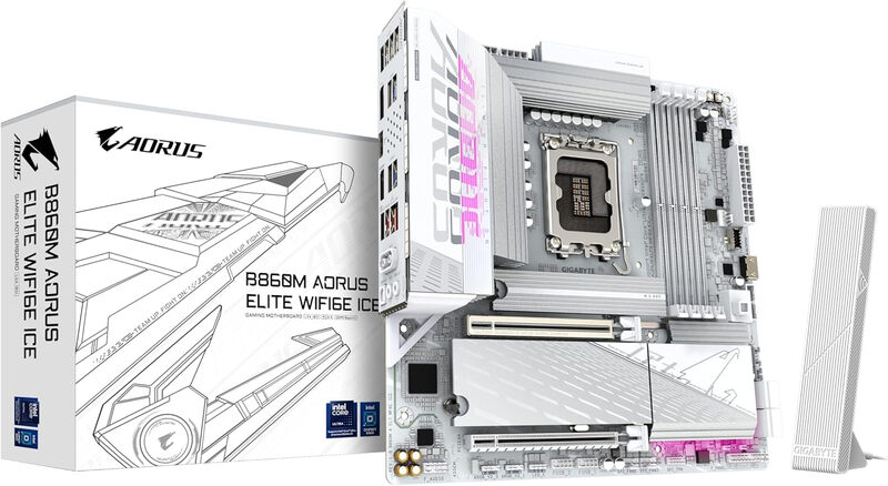 B860M AORUS ELITE WF6E ICE Motherboard