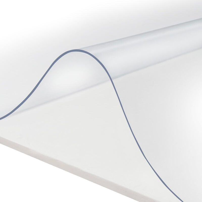 Laneetal 2 mm Transparente PVC-Tischdecke – Wasserdichte & Hitzebeständige Schutzfolie, Waschbare Rechteckige Tischdecke 80 × 120 cm