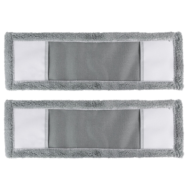 JVL Grey Microfibre Mop Replacement Pads, Pack of 2