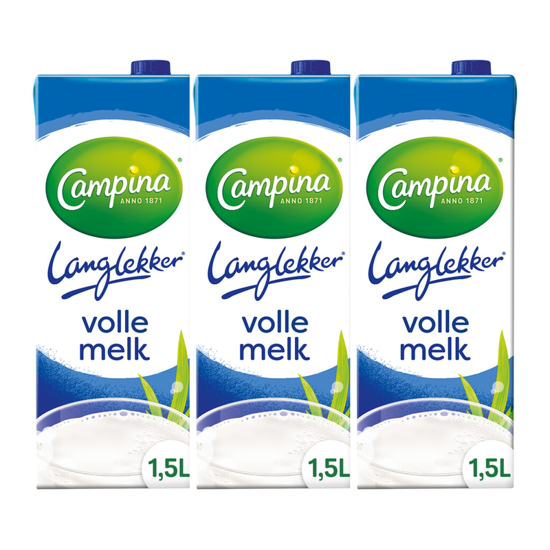 Campina Langlekker Volle Melk - 1,5 L x3