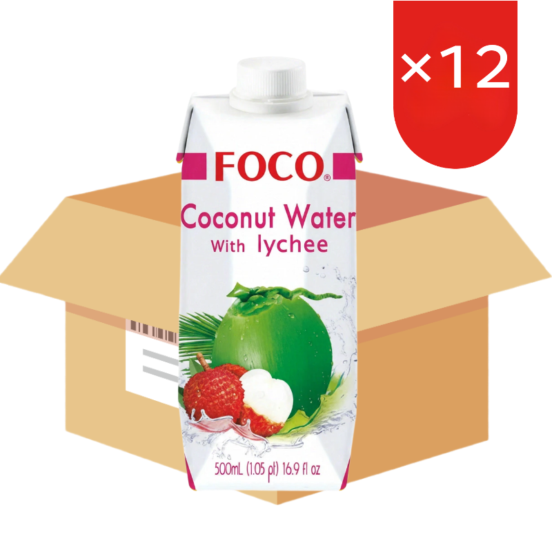 FOCO Kokoswater met Lychee, 500 ml * 12 (Doos)