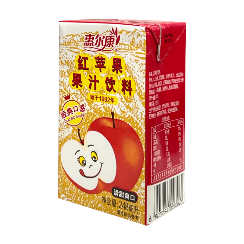 Huierkang red apple juice drink carton 248ml