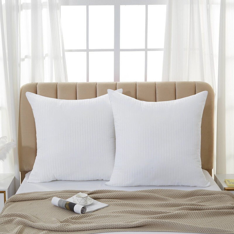Satin-stripe Breathable Down Alternative Microfiber Filled pillow 50*75cm*2 White