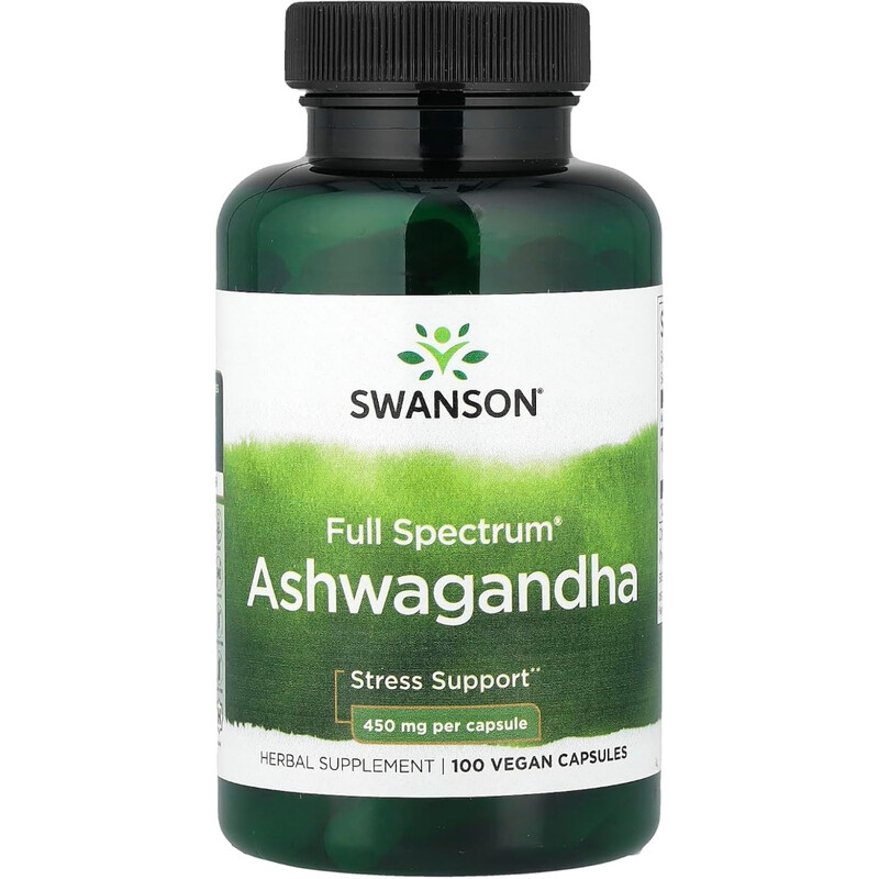 Swanson Ashwagandha Stress Support 450Mg Capsules - 100 Capsules