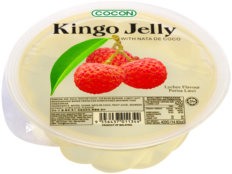 Cocon Kingo lychee jelly met nata de coco 420 g
