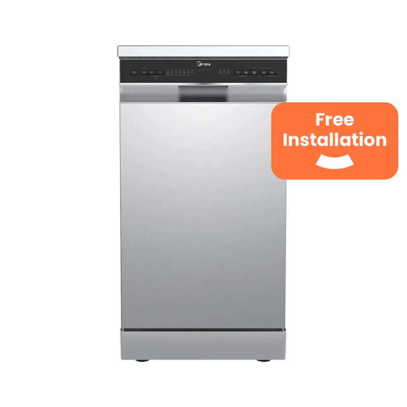 [Free Install] Midea MDWEF1034D(SS)-WG-UK Slimline Freestanding Dishwasher With Cutle