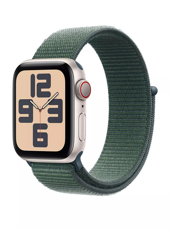 Watch SE (GPS + Cellular) 2nd Gen - Starlight Aluminium Case with Lake Green Sport Lo