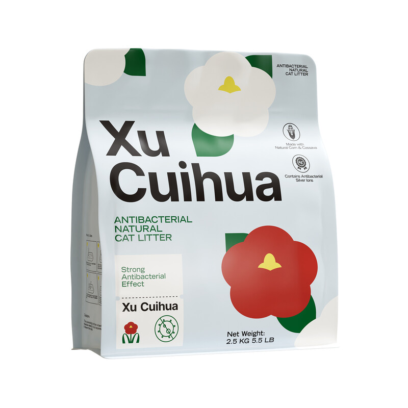 Xu Cuihua plantaardig kattenbakvulling (antibacterieel met zilverionen) 2,5 kg