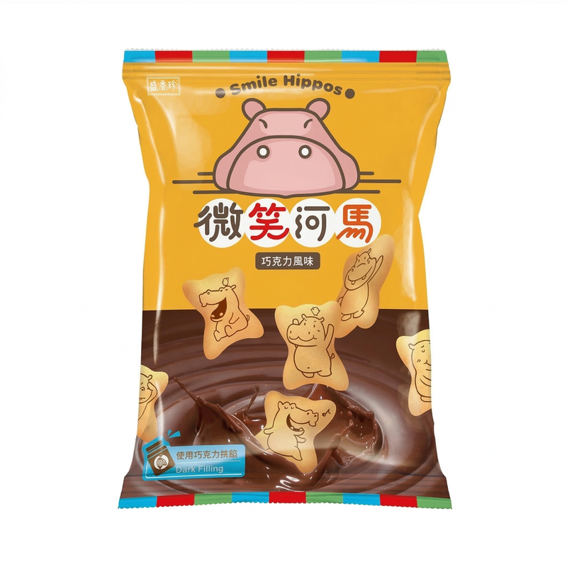 Triko White/Dark Foods Smile Hippos Biscuits Chocolate Flavour 60G