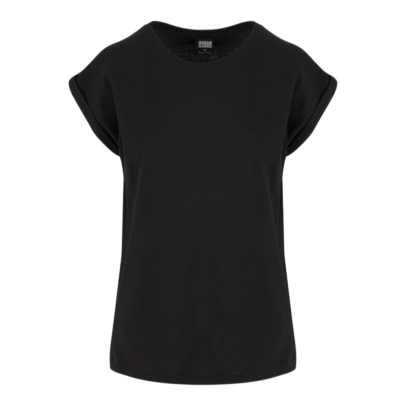Urban Classics dames T-shirt met verlengde schouders zwart XS