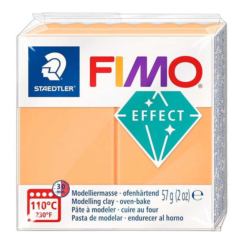 FIMO® effect thermoplastische Modelliermasse „Neonfarben“ Orange, 57 g Block, portioniert, Neonorange